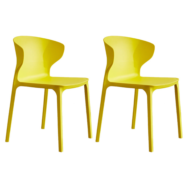 Home Contemporary Arm Chair Wingback Plastic Stackable Dining Room Chair Yellow 2 Piece Set Clearhalo ' kitchen&dining_furn' 'Dining Chairs' 'Dining Tables & Seating' 'dining_chair' 'furn' 'furn_dining_chair' 'Furniture' 'furniture_dining_chair' 'Kitchen & Dining Furniture' 'kitchen' 3541753