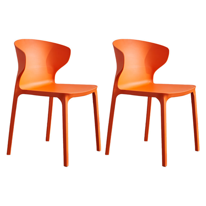 Home Contemporary Arm Chair Wingback Plastic Stackable Dining Room Chair Orange 2 Piece Set Clearhalo ' kitchen&dining_furn' 'Dining Chairs' 'Dining Tables & Seating' 'dining_chair' 'furn' 'furn_dining_chair' 'Furniture' 'furniture_dining_chair' 'Kitchen & Dining Furniture' 'kitchen' 3541756