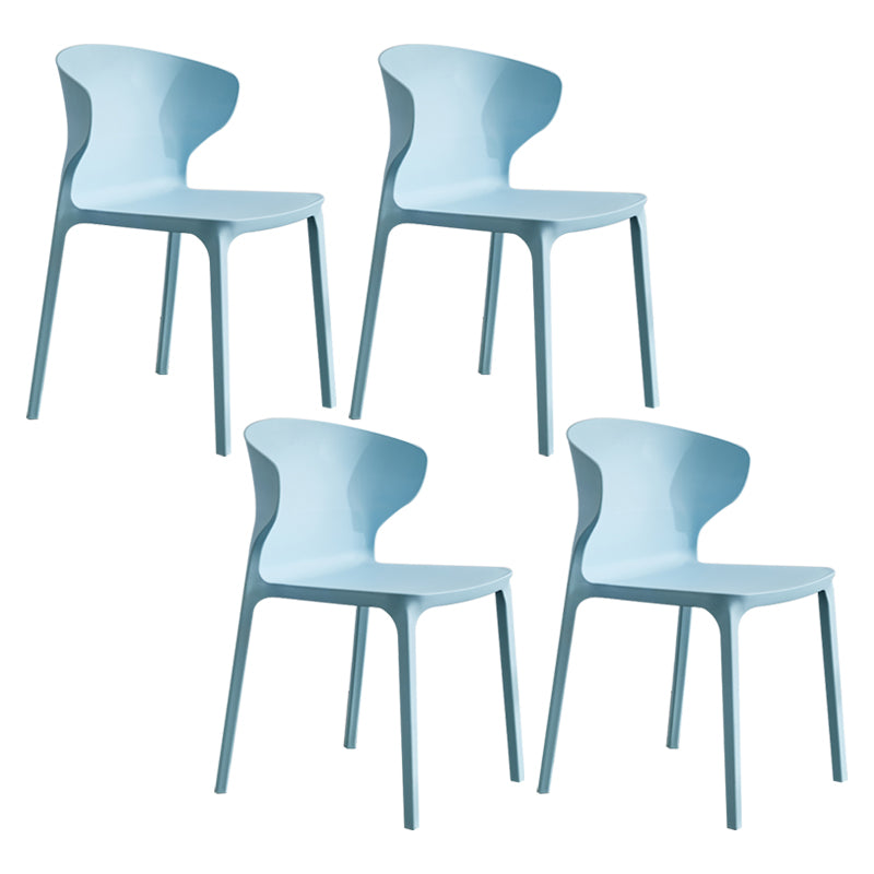 Home Contemporary Arm Chair Wingback Plastic Stackable Dining Room Chair Blue 4 Piece Set Clearhalo ' kitchen&dining_furn' 'Dining Chairs' 'Dining Tables & Seating' 'dining_chair' 'furn' 'furn_dining_chair' 'Furniture' 'furniture_dining_chair' 'Kitchen & Dining Furniture' 'kitchen' 3541760