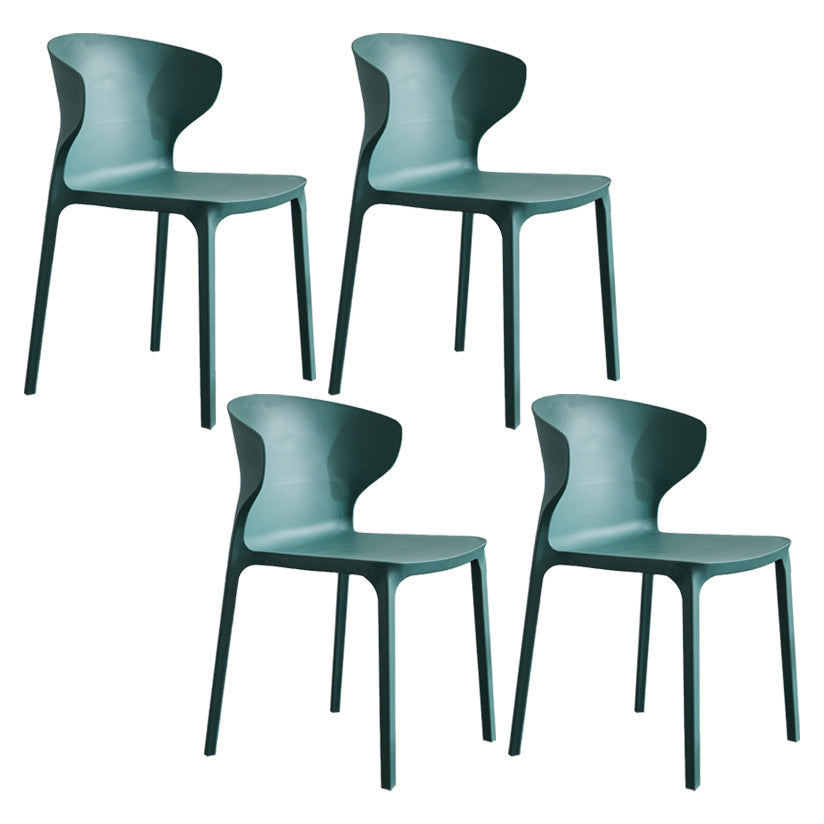 Home Contemporary Arm Chair Wingback Plastic Stackable Dining Room Chair Green 4 Piece Set Clearhalo ' kitchen&dining_furn' 'Dining Chairs' 'Dining Tables & Seating' 'dining_chair' 'furn' 'furn_dining_chair' 'Furniture' 'furniture_dining_chair' 'Kitchen & Dining Furniture' 'kitchen' 3541763