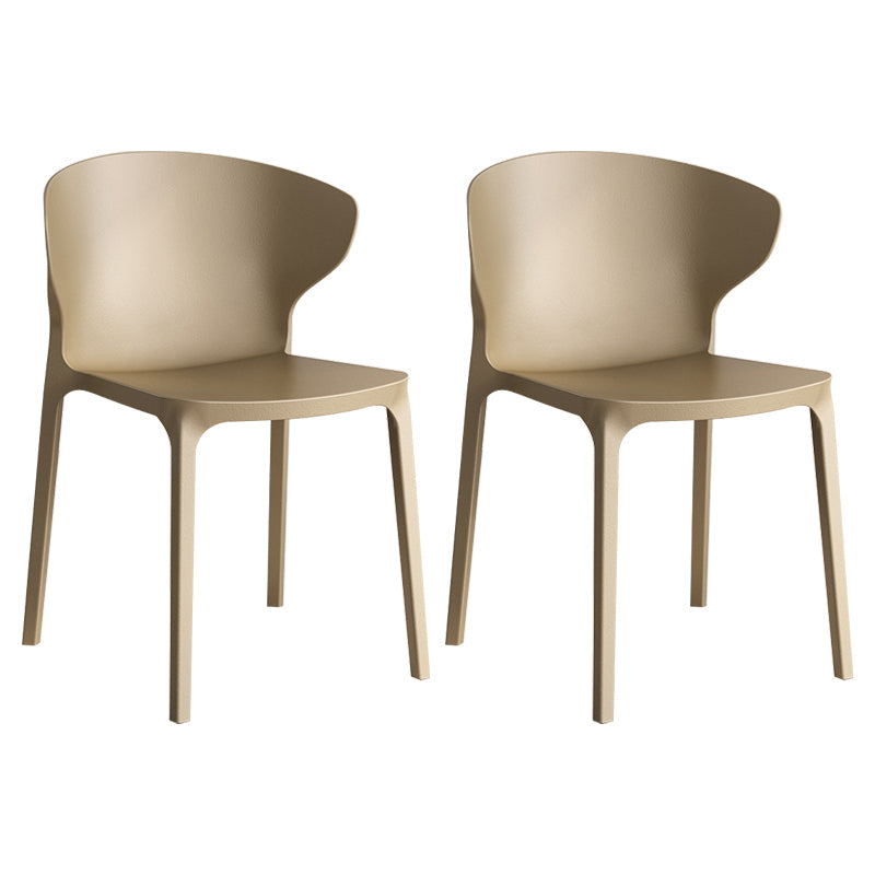 Home Contemporary Arm Chair Wingback Plastic Stackable Dining Room Chair Khaki 2 Piece Set Clearhalo ' kitchen&dining_furn' 'Dining Chairs' 'Dining Tables & Seating' 'dining_chair' 'furn' 'furn_dining_chair' 'Furniture' 'furniture_dining_chair' 'Kitchen & Dining Furniture' 'kitchen' 3541771