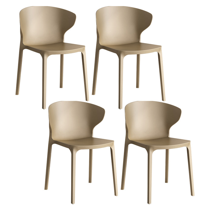 Home Contemporary Arm Chair Wingback Plastic Stackable Dining Room Chair Khaki 4 Piece Set Clearhalo ' kitchen&dining_furn' 'Dining Chairs' 'Dining Tables & Seating' 'dining_chair' 'furn' 'furn_dining_chair' 'Furniture' 'furniture_dining_chair' 'Kitchen & Dining Furniture' 'kitchen' 3541772