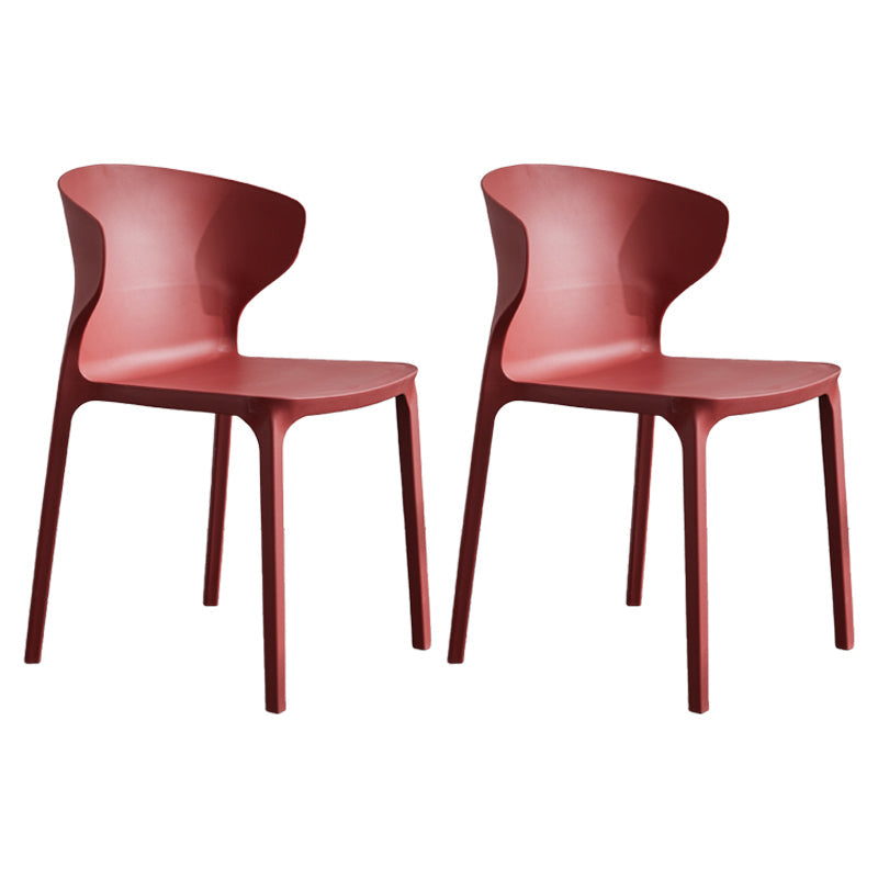 Home Contemporary Arm Chair Wingback Plastic Stackable Dining Room Chair Burgundy 2 Piece Set Clearhalo ' kitchen&dining_furn' 'Dining Chairs' 'Dining Tables & Seating' 'dining_chair' 'furn' 'furn_dining_chair' 'Furniture' 'furniture_dining_chair' 'Kitchen & Dining Furniture' 'kitchen' 3541774