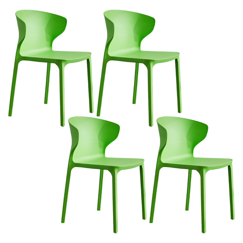 Home Contemporary Arm Chair Wingback Plastic Stackable Dining Room Chair Fruit Green 4 Piece Set Clearhalo ' kitchen&dining_furn' 'Dining Chairs' 'Dining Tables & Seating' 'dining_chair' 'furn' 'furn_dining_chair' 'Furniture' 'furniture_dining_chair' 'Kitchen & Dining Furniture' 'kitchen' 3541784