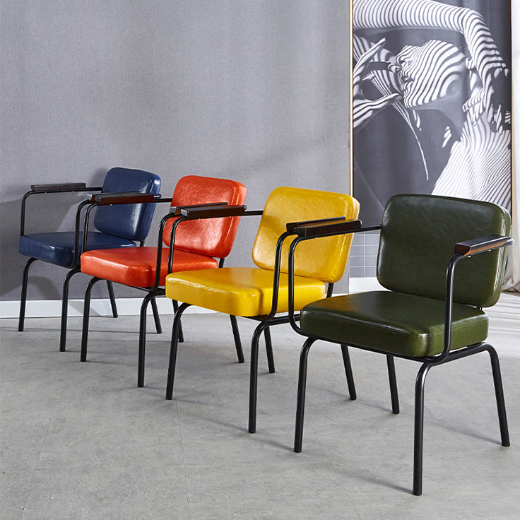 Metal Industrial Dining Room Chair Metallic Finish Parsons Dining Arm Chair Clearhalo ' kitchen&dining_furn' 'Dining Chairs' 'Dining Tables & Seating' 'dining_chair' 'furn' 'furn_dining_chair' 'Furniture' 'furniture_dining_chair' 'Kitchen & Dining Furniture' 'kitchen' 3541791