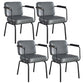 Metal Industrial Dining Room Chair Metallic Finish Parsons Dining Arm Chair Grey 4 Piece Set Clearhalo ' kitchen&dining_furn' 'Dining Chairs' 'Dining Tables & Seating' 'dining_chair' 'furn' 'furn_dining_chair' 'Furniture' 'furniture_dining_chair' 'Kitchen & Dining Furniture' 'kitchen' 3541793