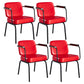 Metal Industrial Dining Room Chair Metallic Finish Parsons Dining Arm Chair Red 4 Piece Set Clearhalo ' kitchen&dining_furn' 'Dining Chairs' 'Dining Tables & Seating' 'dining_chair' 'furn' 'furn_dining_chair' 'Furniture' 'furniture_dining_chair' 'Kitchen & Dining Furniture' 'kitchen' 3541800