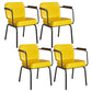 Metal Industrial Dining Room Chair Metallic Finish Parsons Dining Arm Chair Yellow 4 Piece Set Clearhalo ' kitchen&dining_furn' 'Dining Chairs' 'Dining Tables & Seating' 'dining_chair' 'furn' 'furn_dining_chair' 'Furniture' 'furniture_dining_chair' 'Kitchen & Dining Furniture' 'kitchen' 3541805