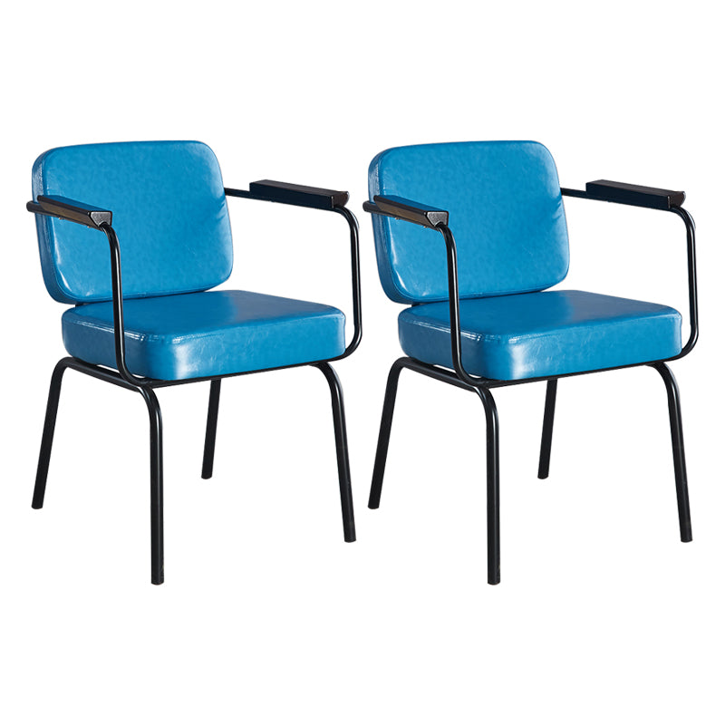 Metal Industrial Dining Room Chair Metallic Finish Parsons Dining Arm Chair Sky Blue 2 Piece Set Clearhalo ' kitchen&dining_furn' 'Dining Chairs' 'Dining Tables & Seating' 'dining_chair' 'furn' 'furn_dining_chair' 'Furniture' 'furniture_dining_chair' 'Kitchen & Dining Furniture' 'kitchen' 3541807