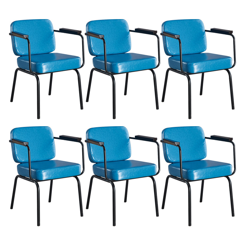 Metal Industrial Dining Room Chair Metallic Finish Parsons Dining Arm Chair Sky Blue 6 Piece Set Clearhalo ' kitchen&dining_furn' 'Dining Chairs' 'Dining Tables & Seating' 'dining_chair' 'furn' 'furn_dining_chair' 'Furniture' 'furniture_dining_chair' 'Kitchen & Dining Furniture' 'kitchen' 3541809