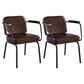 Metal Industrial Dining Room Chair Metallic Finish Parsons Dining Arm Chair Coffee 2 Piece Set Clearhalo ' kitchen&dining_furn' 'Dining Chairs' 'Dining Tables & Seating' 'dining_chair' 'furn' 'furn_dining_chair' 'Furniture' 'furniture_dining_chair' 'Kitchen & Dining Furniture' 'kitchen' 3541810
