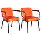 Metal Industrial Dining Room Chair Metallic Finish Parsons Dining Arm Chair Orange 2 Piece Set Clearhalo ' kitchen&dining_furn' 'Dining Chairs' 'Dining Tables & Seating' 'dining_chair' 'furn' 'furn_dining_chair' 'Furniture' 'furniture_dining_chair' 'Kitchen & Dining Furniture' 'kitchen' 3541816