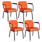 Metal Industrial Dining Room Chair Metallic Finish Parsons Dining Arm Chair Orange 4 Piece Set Clearhalo ' kitchen&dining_furn' 'Dining Chairs' 'Dining Tables & Seating' 'dining_chair' 'furn' 'furn_dining_chair' 'Furniture' 'furniture_dining_chair' 'Kitchen & Dining Furniture' 'kitchen' 3541817