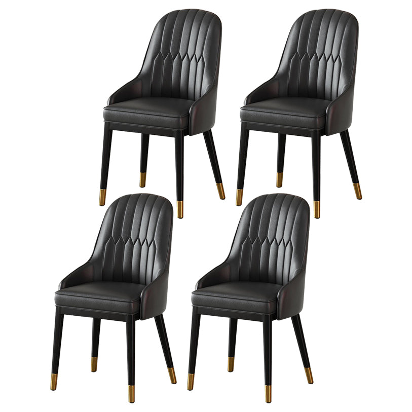 Scandinavian Metal Arm Chair Parsons Chair Dining Room Home Side Chair Black 4 Piece Set Clearhalo ' kitchen&dining_furn' 'Dining Chairs' 'Dining Tables & Seating' 'dining_chair' 'furn' 'furn_dining_chair' 'Furniture' 'furniture_dining_chair' 'Kitchen & Dining Furniture' 'kitchen' 3541820