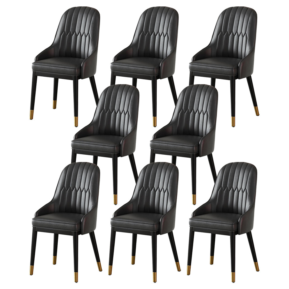 Scandinavian Metal Arm Chair Parsons Chair Dining Room Home Side Chair Black 8 Piece Set Clearhalo ' kitchen&dining_furn' 'Dining Chairs' 'Dining Tables & Seating' 'dining_chair' 'furn' 'furn_dining_chair' 'Furniture' 'furniture_dining_chair' 'Kitchen & Dining Furniture' 'kitchen' 3541822