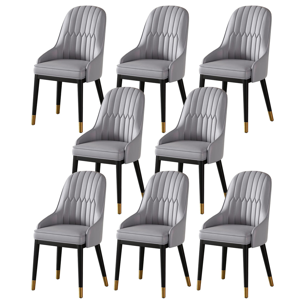 Scandinavian Metal Arm Chair Parsons Chair Dining Room Home Side Chair Grey 8 Piece Set Clearhalo ' kitchen&dining_furn' 'Dining Chairs' 'Dining Tables & Seating' 'dining_chair' 'furn' 'furn_dining_chair' 'Furniture' 'furniture_dining_chair' 'Kitchen & Dining Furniture' 'kitchen' 3541825