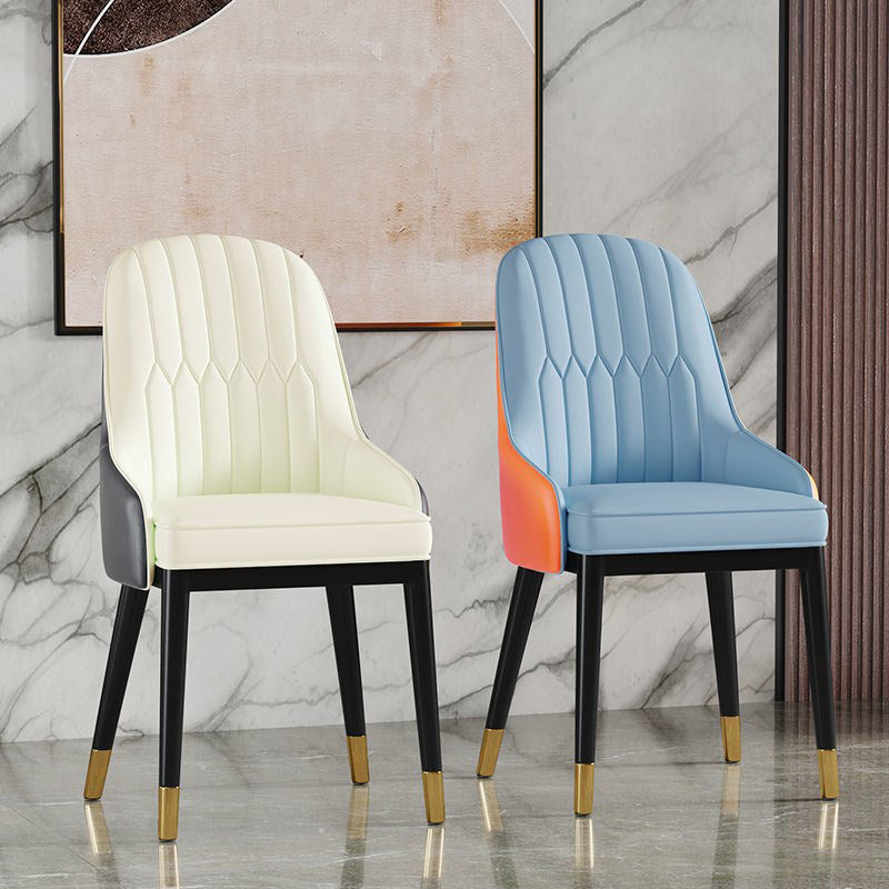 Scandinavian Metal Arm Chair Parsons Chair Dining Room Home Side Chair Clearhalo ' kitchen&dining_furn' 'Dining Chairs' 'Dining Tables & Seating' 'dining_chair' 'furn' 'furn_dining_chair' 'Furniture' 'furniture_dining_chair' 'Kitchen & Dining Furniture' 'kitchen' 3541826