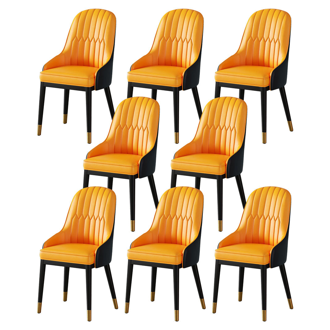 Scandinavian Metal Arm Chair Parsons Chair Dining Room Home Side Chair Orange 8 Piece Set Clearhalo ' kitchen&dining_furn' 'Dining Chairs' 'Dining Tables & Seating' 'dining_chair' 'furn' 'furn_dining_chair' 'Furniture' 'furniture_dining_chair' 'Kitchen & Dining Furniture' 'kitchen' 3541829