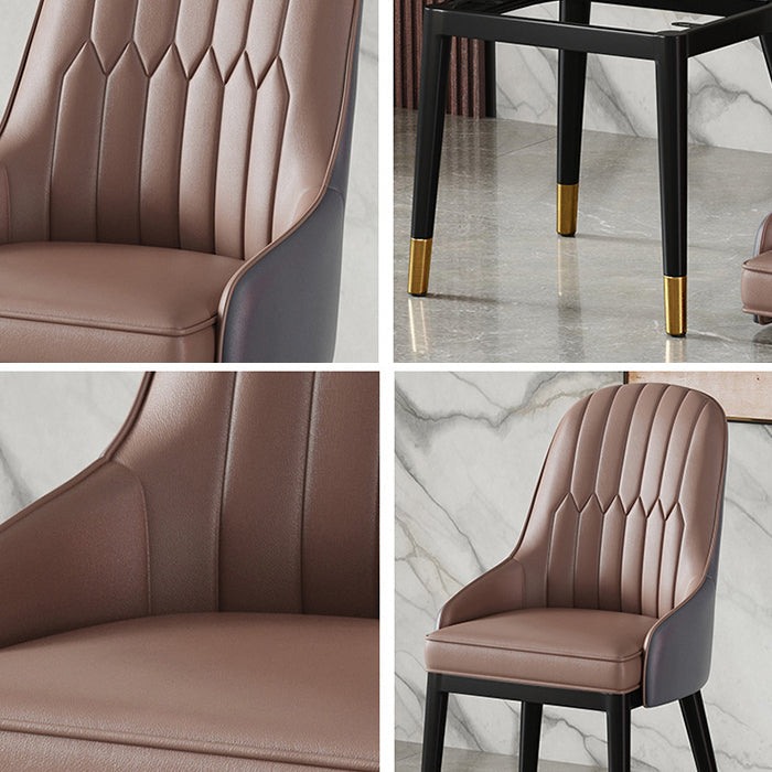 Scandinavian Metal Arm Chair Parsons Chair Dining Room Home Side Chair Clearhalo ' kitchen&dining_furn' 'Dining Chairs' 'Dining Tables & Seating' 'dining_chair' 'furn' 'furn_dining_chair' 'Furniture' 'furniture_dining_chair' 'Kitchen & Dining Furniture' 'kitchen' 3541834