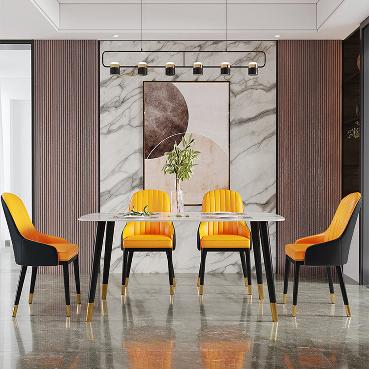 Scandinavian Metal Arm Chair Parsons Chair Dining Room Home Side Chair Clearhalo ' kitchen&dining_furn' 'Dining Chairs' 'Dining Tables & Seating' 'dining_chair' 'furn' 'furn_dining_chair' 'Furniture' 'furniture_dining_chair' 'Kitchen & Dining Furniture' 'kitchen' 3541838