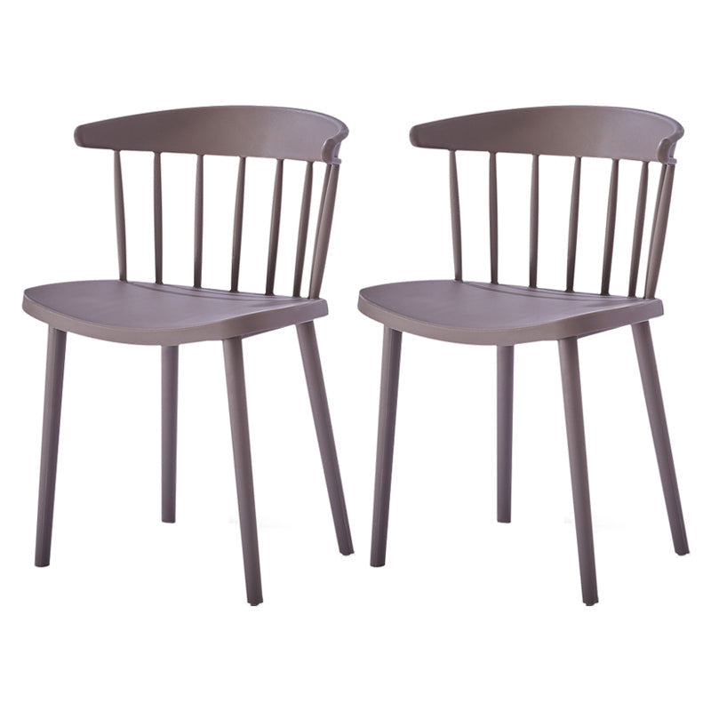Contemporary Style Plastic Dining Armchair Windsor Back Side Chair for Home Grey 2 Piece Set Clearhalo ' kitchen&dining_furn' 'Dining Chairs' 'Dining Tables & Seating' 'dining_chair' 'furn' 'furn_dining_chair' 'Furniture' 'furniture_dining_chair' 'Kitchen & Dining Furniture' 'kitchen' 3541848
