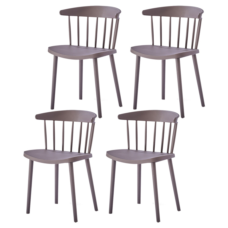 Contemporary Style Plastic Dining Armchair Windsor Back Side Chair for Home Grey 4 Piece Set Clearhalo ' kitchen&dining_furn' 'Dining Chairs' 'Dining Tables & Seating' 'dining_chair' 'furn' 'furn_dining_chair' 'Furniture' 'furniture_dining_chair' 'Kitchen & Dining Furniture' 'kitchen' 3541849
