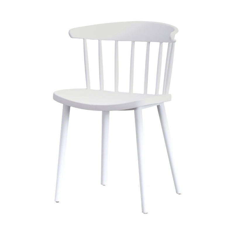 Contemporary Style Plastic Dining Armchair Windsor Back Side Chair for Home White 1 Piece Clearhalo ' kitchen&dining_furn' 'Dining Chairs' 'Dining Tables & Seating' 'dining_chair' 'furn' 'furn_dining_chair' 'Furniture' 'furniture_dining_chair' 'Kitchen & Dining Furniture' 'kitchen' 3541852