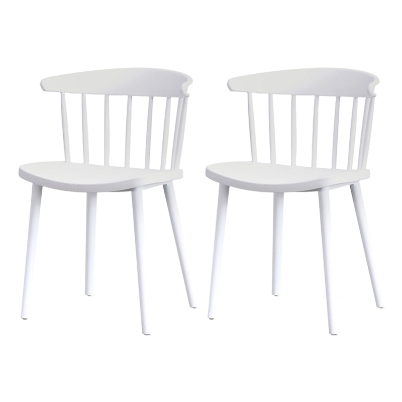 Contemporary Style Plastic Dining Armchair Windsor Back Side Chair for Home White 2 Piece Set Clearhalo ' kitchen&dining_furn' 'Dining Chairs' 'Dining Tables & Seating' 'dining_chair' 'furn' 'furn_dining_chair' 'Furniture' 'furniture_dining_chair' 'Kitchen & Dining Furniture' 'kitchen' 3541853