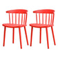 Contemporary Style Plastic Dining Armchair Windsor Back Side Chair for Home Red 2 Piece Set Clearhalo ' kitchen&dining_furn' 'Dining Chairs' 'Dining Tables & Seating' 'dining_chair' 'furn' 'furn_dining_chair' 'Furniture' 'furniture_dining_chair' 'Kitchen & Dining Furniture' 'kitchen' 3541859