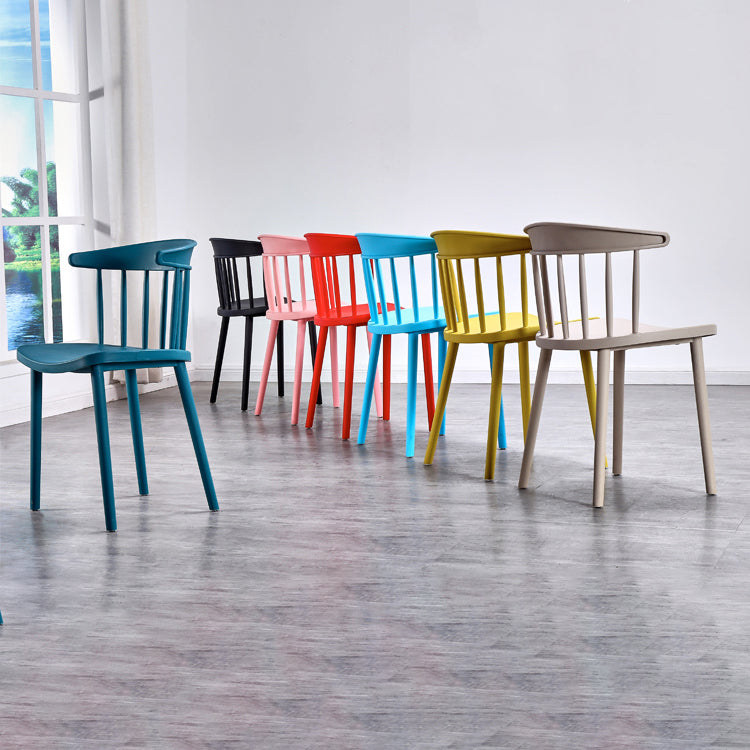 Contemporary Style Plastic Dining Armchair Windsor Back Side Chair for Home Clearhalo ' kitchen&dining_furn' 'Dining Chairs' 'Dining Tables & Seating' 'dining_chair' 'furn' 'furn_dining_chair' 'Furniture' 'furniture_dining_chair' 'Kitchen & Dining Furniture' 'kitchen' 3541860