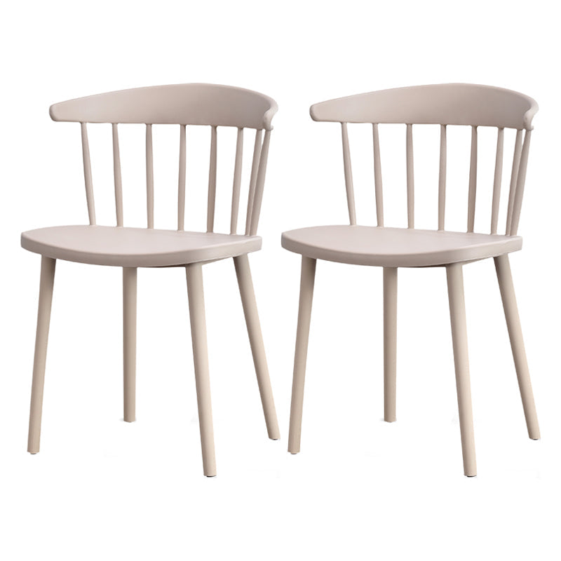 Contemporary Style Plastic Dining Armchair Windsor Back Side Chair for Home Camel 2 Piece Set Clearhalo ' kitchen&dining_furn' 'Dining Chairs' 'Dining Tables & Seating' 'dining_chair' 'furn' 'furn_dining_chair' 'Furniture' 'furniture_dining_chair' 'Kitchen & Dining Furniture' 'kitchen' 3541873