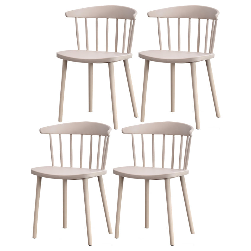 Contemporary Style Plastic Dining Armchair Windsor Back Side Chair for Home Camel 4 Piece Set Clearhalo ' kitchen&dining_furn' 'Dining Chairs' 'Dining Tables & Seating' 'dining_chair' 'furn' 'furn_dining_chair' 'Furniture' 'furniture_dining_chair' 'Kitchen & Dining Furniture' 'kitchen' 3541874