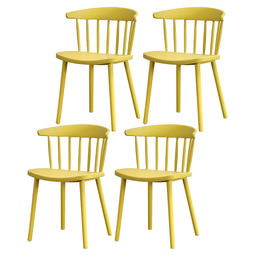 Contemporary Style Plastic Dining Armchair Windsor Back Side Chair for Home Ginger 4 Piece Set Clearhalo ' kitchen&dining_furn' 'Dining Chairs' 'Dining Tables & Seating' 'dining_chair' 'furn' 'furn_dining_chair' 'Furniture' 'furniture_dining_chair' 'Kitchen & Dining Furniture' 'kitchen' 3541877