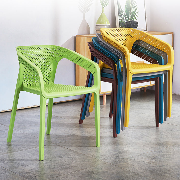 Contemporary Style Multicolor Dining Arm Chair Plastic Stacking Arm Chair Clearhalo ' kitchen&dining_furn' 'Dining Chairs' 'Dining Tables & Seating' 'dining_chair' 'furn' 'furn_dining_chair' 'Furniture' 'furniture_dining_chair' 'Kitchen & Dining Furniture' 'kitchen' 3541881