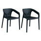 Contemporary Style Multicolor Dining Arm Chair Plastic Stacking Arm Chair Black 2 Piece Set Clearhalo ' kitchen&dining_furn' 'Dining Chairs' 'Dining Tables & Seating' 'dining_chair' 'furn' 'furn_dining_chair' 'Furniture' 'furniture_dining_chair' 'Kitchen & Dining Furniture' 'kitchen' 3541882
