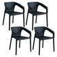 Contemporary Style Multicolor Dining Arm Chair Plastic Stacking Arm Chair Black 4 Piece Set Clearhalo ' kitchen&dining_furn' 'Dining Chairs' 'Dining Tables & Seating' 'dining_chair' 'furn' 'furn_dining_chair' 'Furniture' 'furniture_dining_chair' 'Kitchen & Dining Furniture' 'kitchen' 3541883