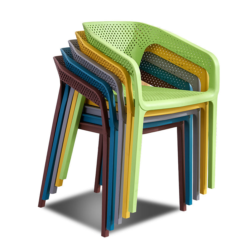 Contemporary Style Multicolor Dining Arm Chair Plastic Stacking Arm Chair Clearhalo ' kitchen&dining_furn' 'Dining Chairs' 'Dining Tables & Seating' 'dining_chair' 'furn' 'furn_dining_chair' 'Furniture' 'furniture_dining_chair' 'Kitchen & Dining Furniture' 'kitchen' 3541887