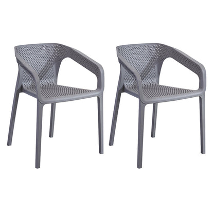 Contemporary Style Multicolor Dining Arm Chair Plastic Stacking Arm Chair Grey 2 Piece Set Clearhalo ' kitchen&dining_furn' 'Dining Chairs' 'Dining Tables & Seating' 'dining_chair' 'furn' 'furn_dining_chair' 'Furniture' 'furniture_dining_chair' 'Kitchen & Dining Furniture' 'kitchen' 3541888