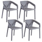 Contemporary Style Multicolor Dining Arm Chair Plastic Stacking Arm Chair Grey 4 Piece Set Clearhalo ' kitchen&dining_furn' 'Dining Chairs' 'Dining Tables & Seating' 'dining_chair' 'furn' 'furn_dining_chair' 'Furniture' 'furniture_dining_chair' 'Kitchen & Dining Furniture' 'kitchen' 3541889
