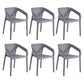Contemporary Style Multicolor Dining Arm Chair Plastic Stacking Arm Chair Grey 6 Piece Set Clearhalo ' kitchen&dining_furn' 'Dining Chairs' 'Dining Tables & Seating' 'dining_chair' 'furn' 'furn_dining_chair' 'Furniture' 'furniture_dining_chair' 'Kitchen & Dining Furniture' 'kitchen' 3541891