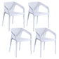 Contemporary Style Multicolor Dining Arm Chair Plastic Stacking Arm Chair White 4 Piece Set Clearhalo ' kitchen&dining_furn' 'Dining Chairs' 'Dining Tables & Seating' 'dining_chair' 'furn' 'furn_dining_chair' 'Furniture' 'furniture_dining_chair' 'Kitchen & Dining Furniture' 'kitchen' 3541896