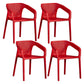 Contemporary Style Multicolor Dining Arm Chair Plastic Stacking Arm Chair Red 4 Piece Set Clearhalo ' kitchen&dining_furn' 'Dining Chairs' 'Dining Tables & Seating' 'dining_chair' 'furn' 'furn_dining_chair' 'Furniture' 'furniture_dining_chair' 'Kitchen & Dining Furniture' 'kitchen' 3541901
