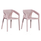 Contemporary Style Multicolor Dining Arm Chair Plastic Stacking Arm Chair Pink 2 Piece Set Clearhalo ' kitchen&dining_furn' 'Dining Chairs' 'Dining Tables & Seating' 'dining_chair' 'furn' 'furn_dining_chair' 'Furniture' 'furniture_dining_chair' 'Kitchen & Dining Furniture' 'kitchen' 3541903