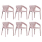 Contemporary Style Multicolor Dining Arm Chair Plastic Stacking Arm Chair Pink 6 Piece Set Clearhalo ' kitchen&dining_furn' 'Dining Chairs' 'Dining Tables & Seating' 'dining_chair' 'furn' 'furn_dining_chair' 'Furniture' 'furniture_dining_chair' 'Kitchen & Dining Furniture' 'kitchen' 3541905