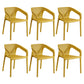 Contemporary Style Multicolor Dining Arm Chair Plastic Stacking Arm Chair Yellow 6 Piece Set Clearhalo ' kitchen&dining_furn' 'Dining Chairs' 'Dining Tables & Seating' 'dining_chair' 'furn' 'furn_dining_chair' 'Furniture' 'furniture_dining_chair' 'Kitchen & Dining Furniture' 'kitchen' 3541908