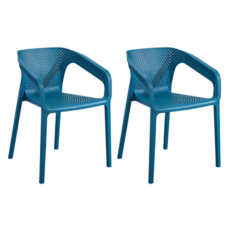 Contemporary Style Multicolor Dining Arm Chair Plastic Stacking Arm Chair Blue 2 Piece Set Clearhalo ' kitchen&dining_furn' 'Dining Chairs' 'Dining Tables & Seating' 'dining_chair' 'furn' 'furn_dining_chair' 'Furniture' 'furniture_dining_chair' 'Kitchen & Dining Furniture' 'kitchen' 3541909