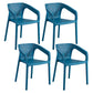 Contemporary Style Multicolor Dining Arm Chair Plastic Stacking Arm Chair Blue 4 Piece Set Clearhalo ' kitchen&dining_furn' 'Dining Chairs' 'Dining Tables & Seating' 'dining_chair' 'furn' 'furn_dining_chair' 'Furniture' 'furniture_dining_chair' 'Kitchen & Dining Furniture' 'kitchen' 3541910