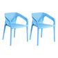 Contemporary Style Multicolor Dining Arm Chair Plastic Stacking Arm Chair Sky Blue 2 Piece Set Clearhalo ' kitchen&dining_furn' 'Dining Chairs' 'Dining Tables & Seating' 'dining_chair' 'furn' 'furn_dining_chair' 'Furniture' 'furniture_dining_chair' 'Kitchen & Dining Furniture' 'kitchen' 3541912