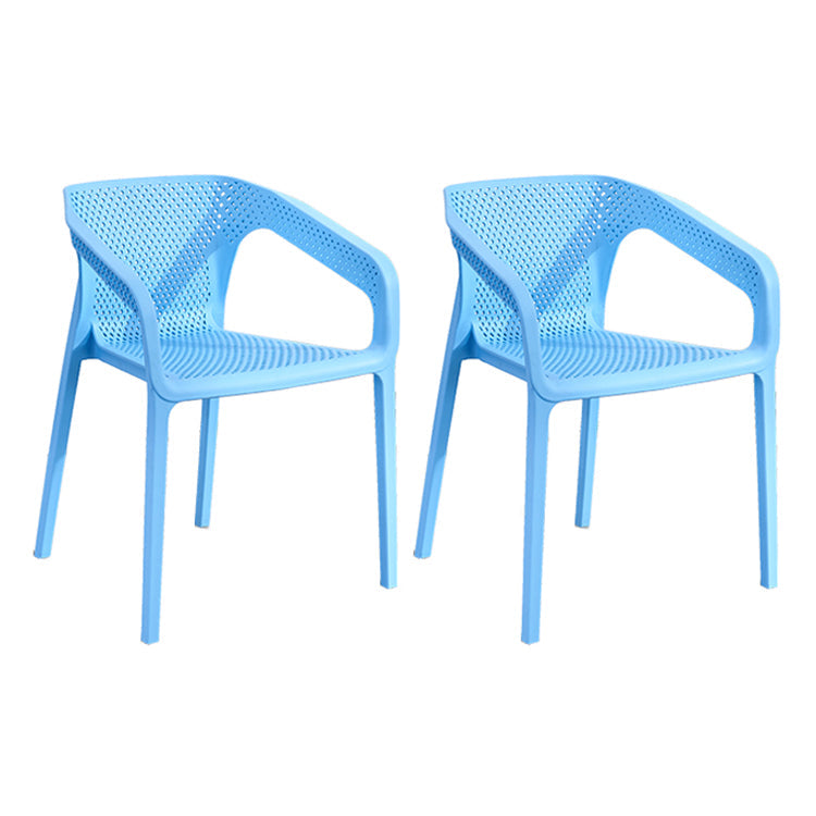 Contemporary Style Multicolor Dining Arm Chair Plastic Stacking Arm Chair Sky Blue 2 Piece Set Clearhalo ' kitchen&dining_furn' 'Dining Chairs' 'Dining Tables & Seating' 'dining_chair' 'furn' 'furn_dining_chair' 'Furniture' 'furniture_dining_chair' 'Kitchen & Dining Furniture' 'kitchen' 3541912