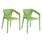 Contemporary Style Multicolor Dining Arm Chair Plastic Stacking Arm Chair Green 2 Piece Set Clearhalo ' kitchen&dining_furn' 'Dining Chairs' 'Dining Tables & Seating' 'dining_chair' 'furn' 'furn_dining_chair' 'Furniture' 'furniture_dining_chair' 'Kitchen & Dining Furniture' 'kitchen' 3541915